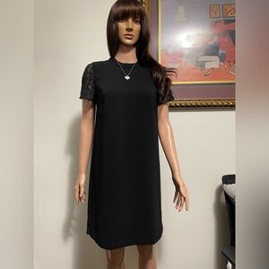 Ann Taylor - Loft Elegant Black Dress with Lace Sleeves